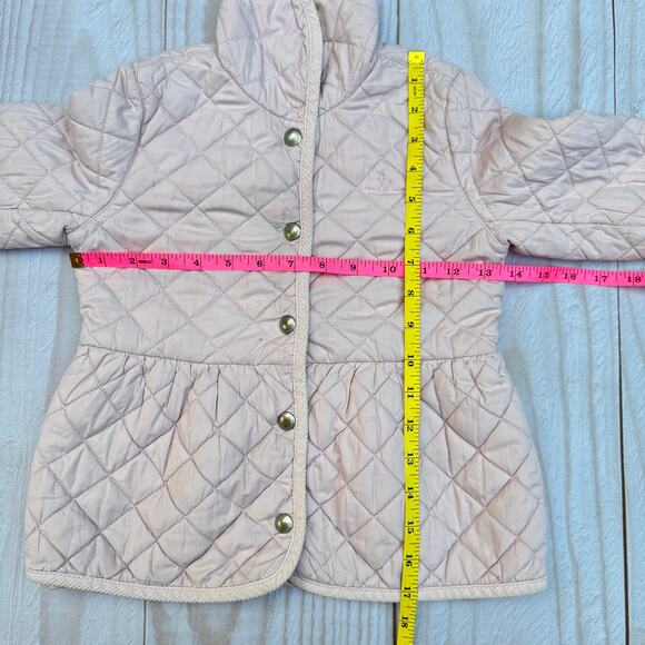 Ralph Lauren Quilted Kids Girls Size 6 Corduroy Trim Jacket Light Pink - Picture 7 of 10